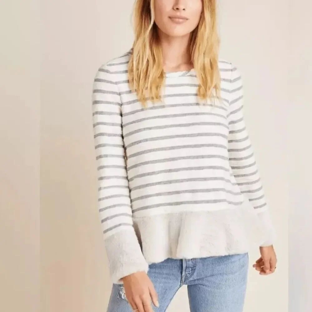 Maeve by Anthropologie faux fur top